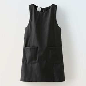 NWT Zara Girls Faux Leather Black Mini Dress